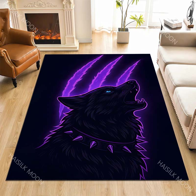 Elefantenkopf künstlerische Illustration Teppich für Wohnzimmer Schlafzimmer Sofa Heimdekor Rus Rutschfeste Fußmatte Luxusgeschenk