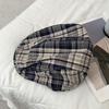 Japanese Retro Plaid Forward Hat for Women's Spring and Summer British Style Beret