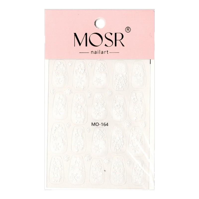 Christmas 3D Nail Stickers: Embossed Snowflake, Starry Sky, Five-Pointed Star, Tree, Bells, Self-Adhesive Decals.