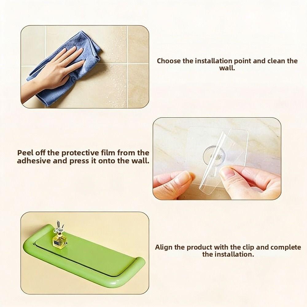 No-Drill Wall-Mounted Storage Rack Sturdy Shampoo Holder Durable Bathroom Storage Shelf Kitchen