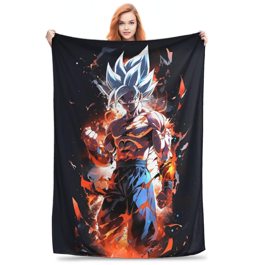 Dragon Ball Z Flannel Throw Blankets Japan Cartoon Blanket for Bedding Car Super Warm Bedspread