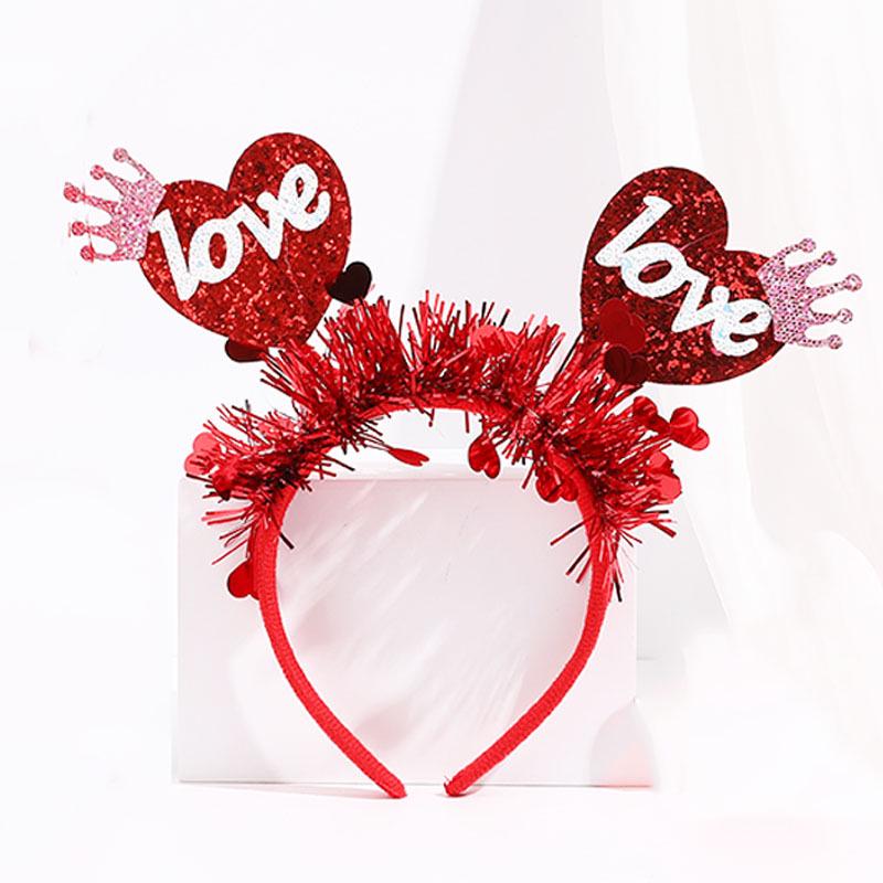 Valentine's Day Red Heart Headband Hair Clip - Wedding & Party Photo Prop