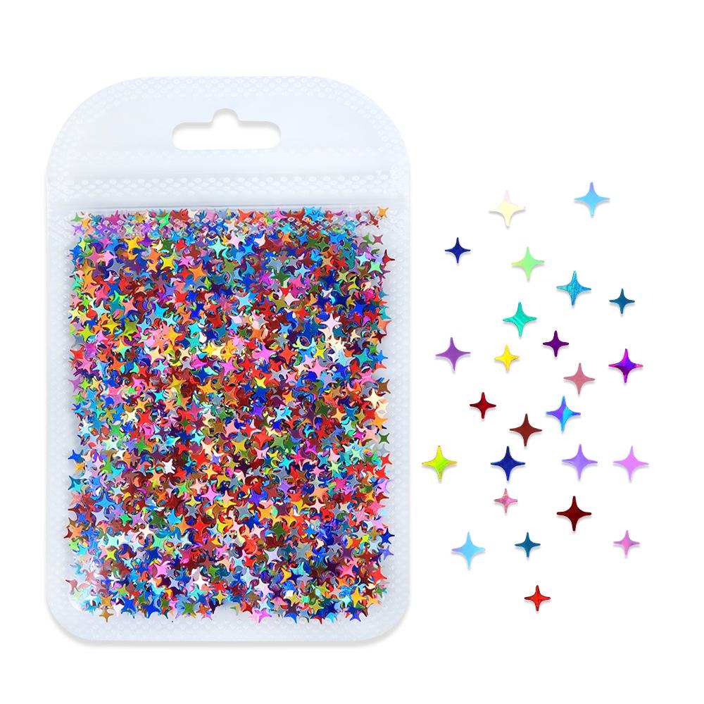 5g Laser Star Art Sequins - Five-Pointed Stars Nail Art Glitter Sequin Accessories, Holographic Pentagram Flake Nail Charms Decoration
