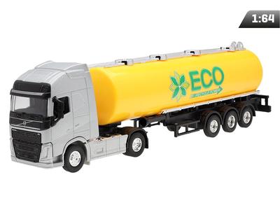 Model 1:64, VOLVO FH, Silver Tractor, Yellow ECO Tank