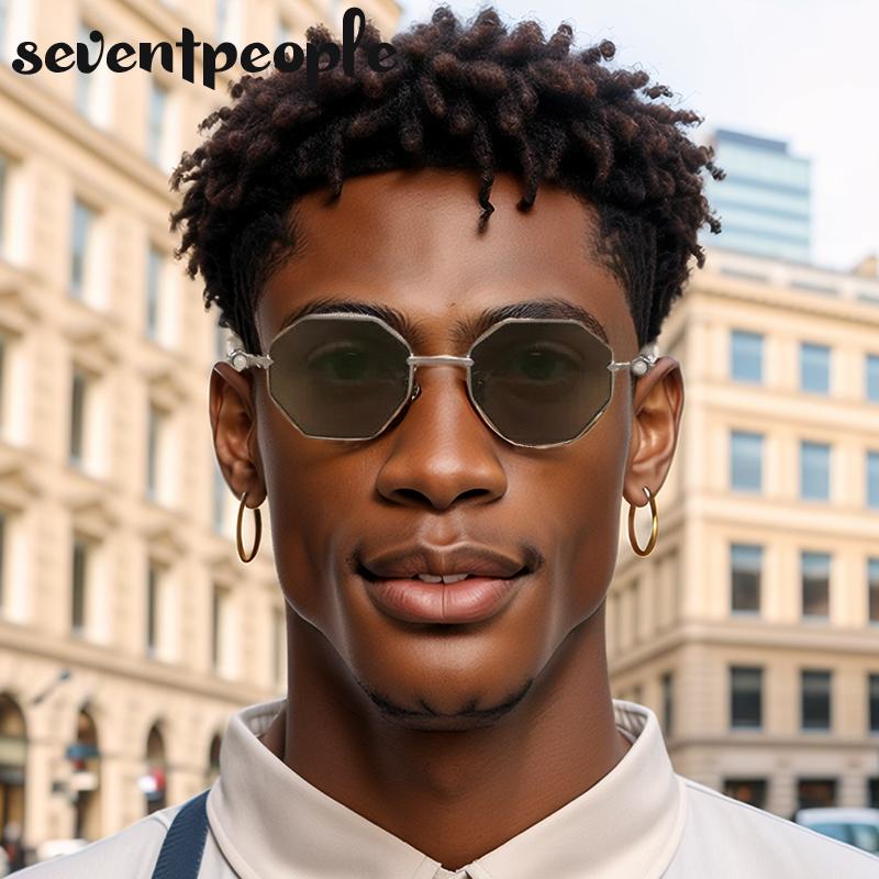 Vintage Small Hexagon Sunglasses Women Men  Luxury Brand Classic Metal Frame Polygon Eyewear UV400 Protection Outdoor Shades