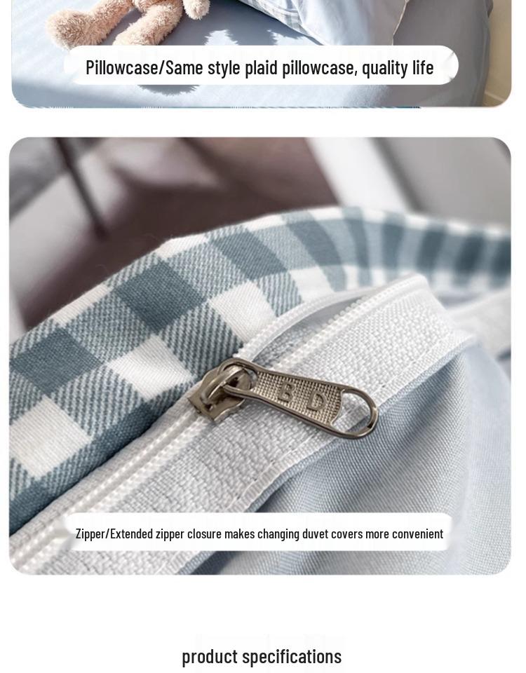 Bettbezug, Reine Baumwolle, Einzelstück, 180x220cm - 2025 Neu 1,5m Vierteiliges Set