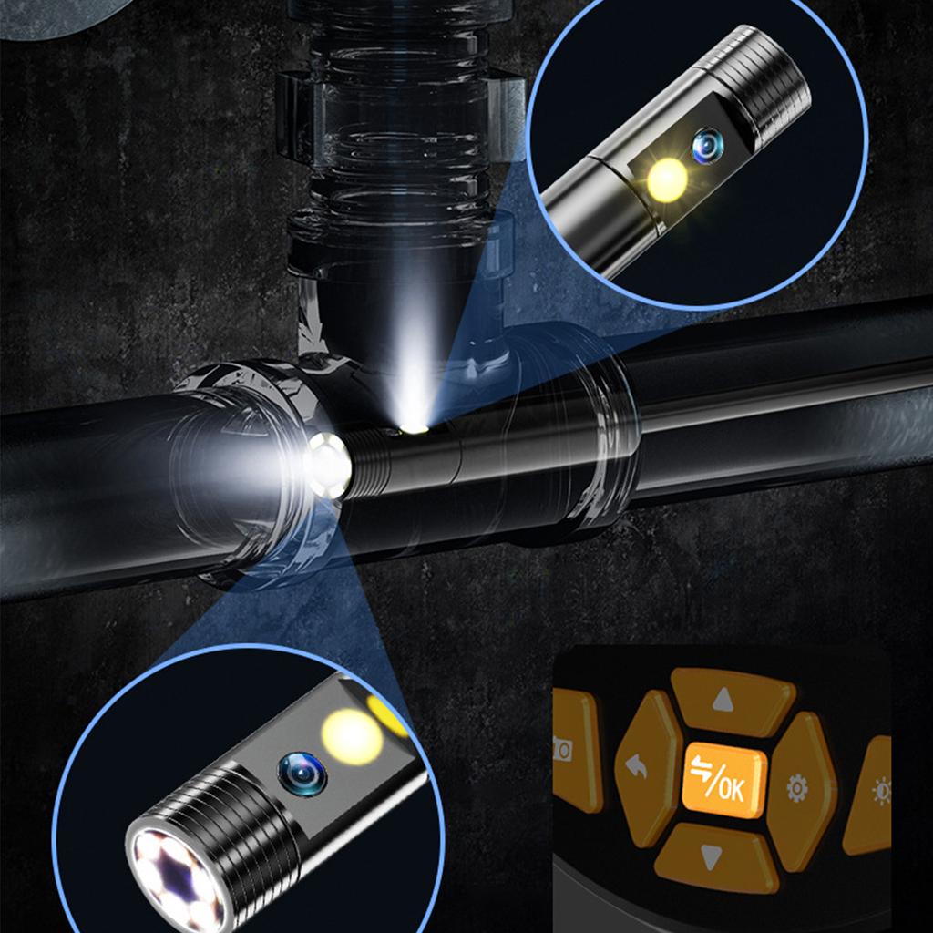 1080P HD Handheld Endoscope with Screen Dual Camera Steering Waterproof 5m Industrial Pipeline Endoscope