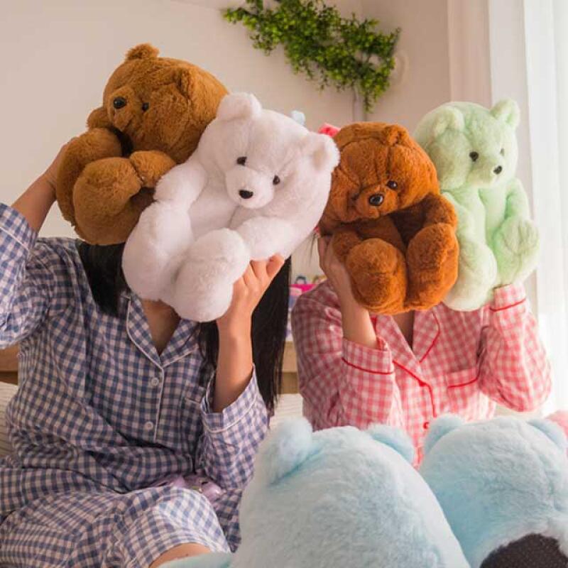 Teddybär-Hausschuhe, kalte Hände und Füße, Wohnzimmer-Hausschuhe, Teddybär-Puppe