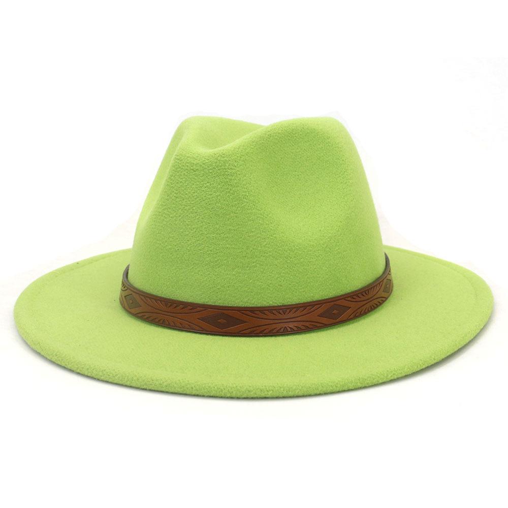 

Новые шляпы-федоры для женщин, зимняя и мужская фетровая шляпа, модная повседневная панама с украшением для свадьбы, джазовая кепка, шляпка Femme 56-58CM