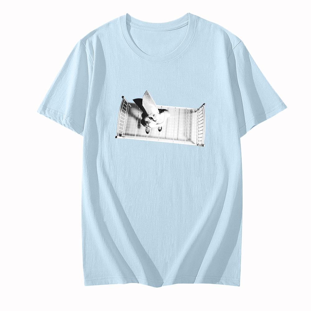 

Iliona T-Shirt What If I Break Up with You Graphic Printing Camisetas 100%cotton O-neck Comfortable Tees Short Sleeve Tee-shirt XXL світло-синій колір
