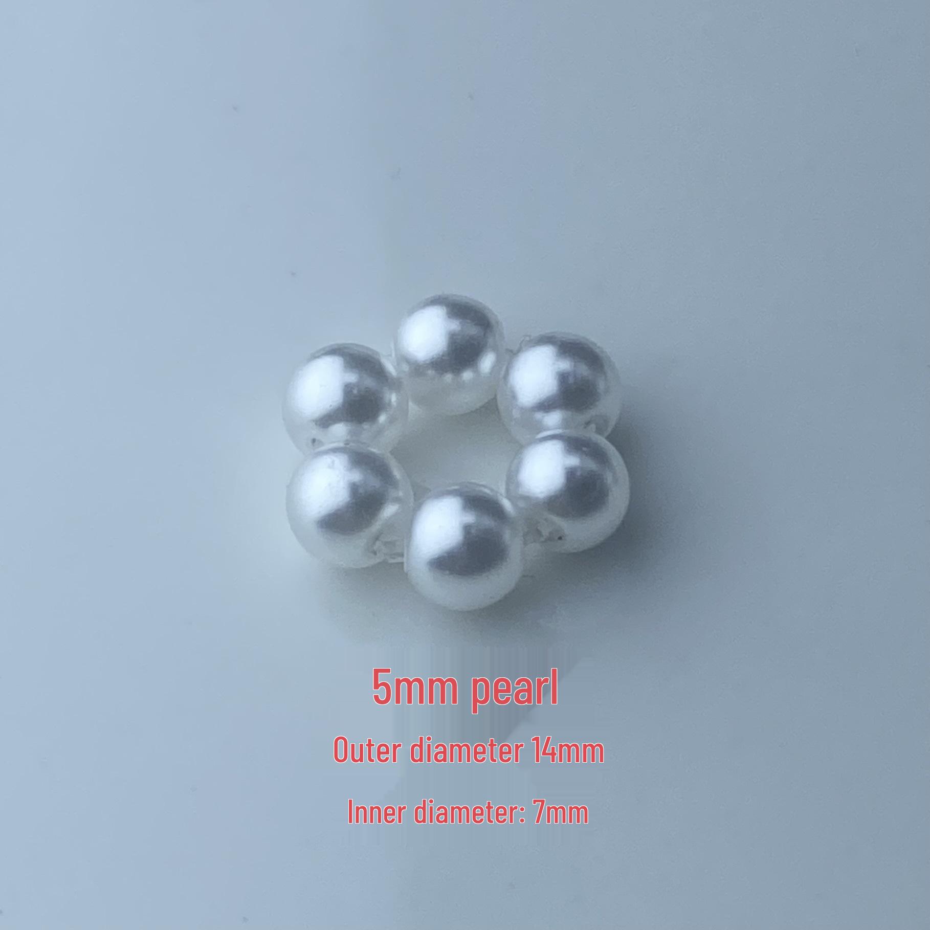 High-Gloss Shell Pearl Ring 5mm Antioxidant DIY Handmade Crystal Beading Accessory