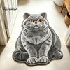 Pet Themed Home Decor Realistic 3D Sleeping Cat Plush Rug, Soft Imitation Cashmere Bath Rug Absorbent Floor Mat, Non-slip Decorative Carpet