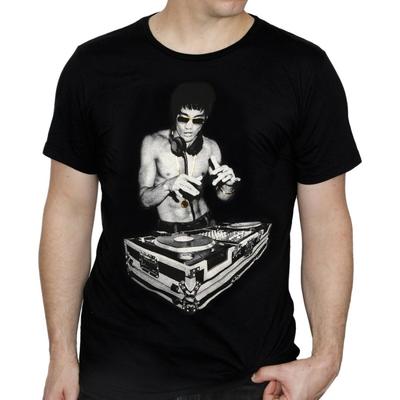 Bow & Arrow Mens Bruce Lee Dj Scratch T-Shirts, Cream Soda