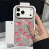 Custodia con Motivo di Frutti di Ciliegia Cristallini e Fiocchi per iPhone 17 Pro Max Copertura Morbida in Silicone con Texture in Pelle per iPhone 16 15 14 13 Pro 12 11 16E Air