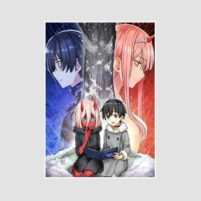 

Аніме-плакати на білому папері Художній живопис Класичне аніме Darling in the Franxx Плакат Home Decor Mural Прикраса вітальні Принти Картинки Подарунки 42x30cm