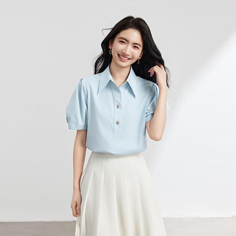 

Bird Lady Women s Puff Sleeve Short Sleeve Commuter Shirt L (110-120 jin)