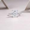 5ct Emerald Cut Moissanite Rings Women Fine Silver Solitaire Ring Ladies Gemstone Rings