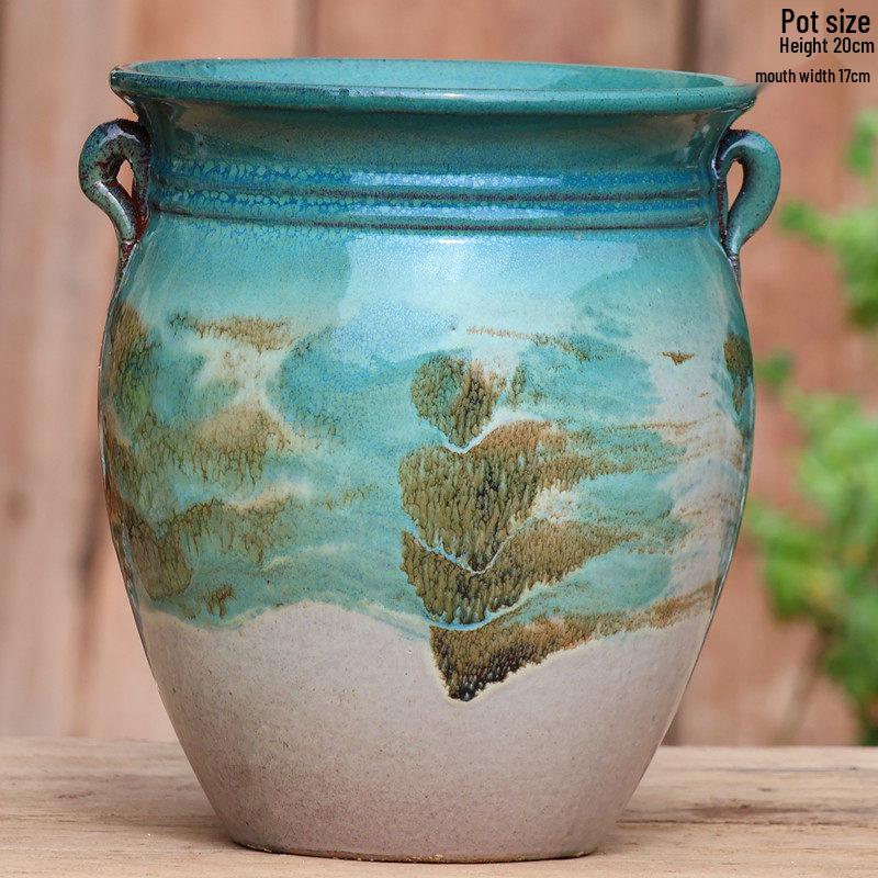 Nordic Style Handmade Wide Mouth Ceramic Flower Pot for Bougainvillea & Bird of Paradise