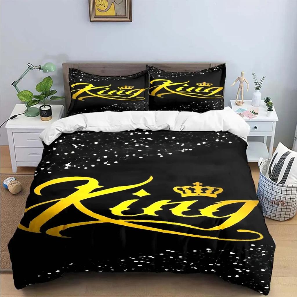 Sale Fashion King Queen Bedding Set Single Twin Full King Size Cute Animals Bed Linen Adults Teens Bedroom Luxury Gift