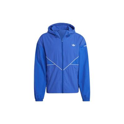 Originals Solid Logo Embroidered Zip-Up Hoodie Jacket Men Jackets Blue HR3321
