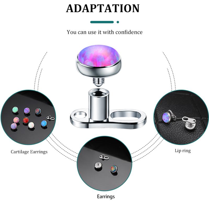 G23 Titanium Piercing Nariz Opal Gem Septum Nose Ring Conch Tragus Helix Earring DIY Sexy Body Jewelry 1PC