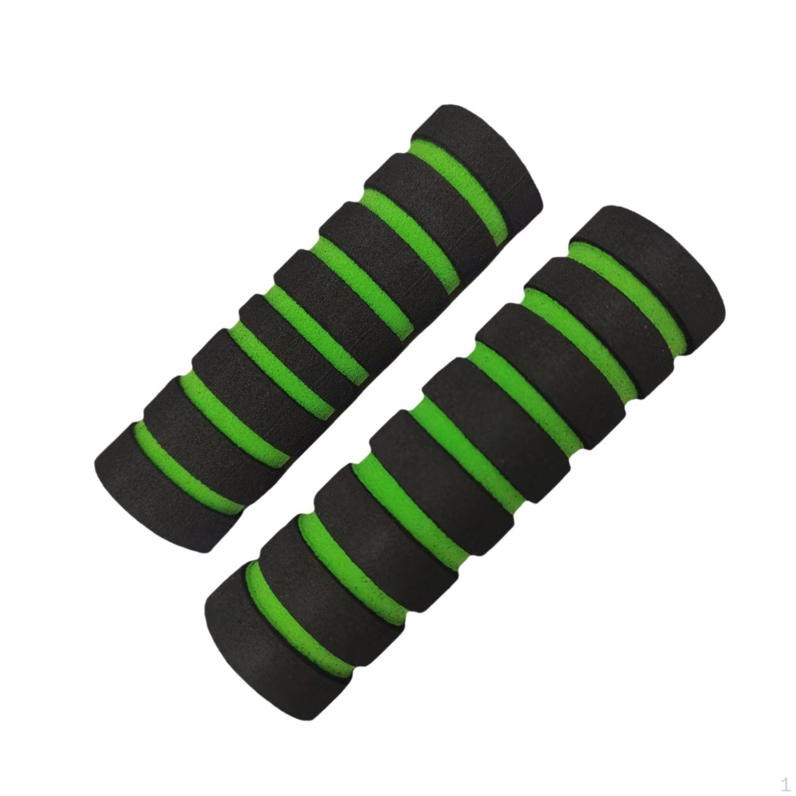 

2 шт. Ручки для руля велосипеда Портативные универсальные нескользящие губки высокой плотности зелёный