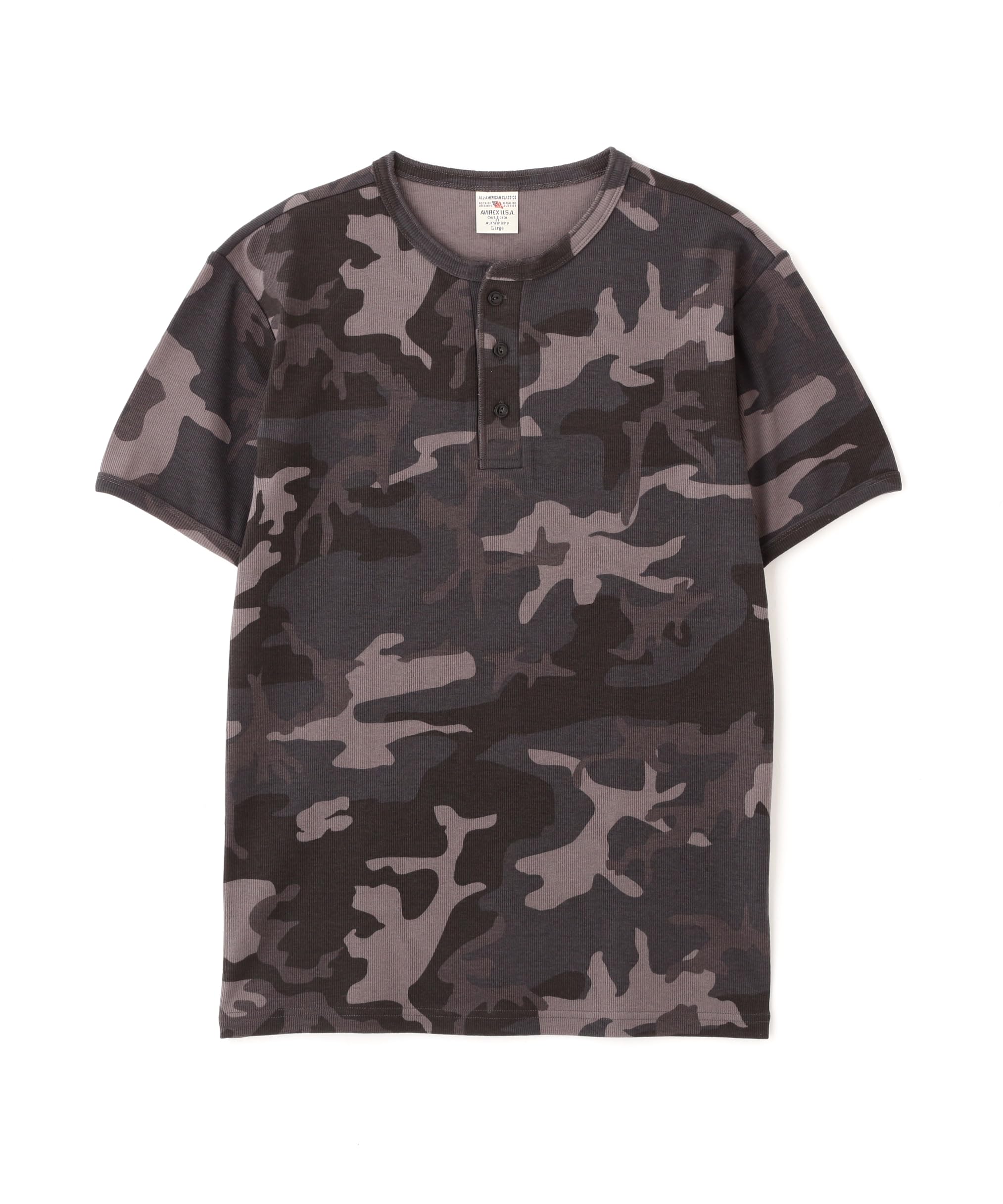 

Avirex Daily Rib Short Sleeve Neck Camouflage Rib Henley Neck Short Sleeve Daily Size Black 6143504 T-Shirt (Web Exclusive) T-Shirt, Camouflage, Wear,
