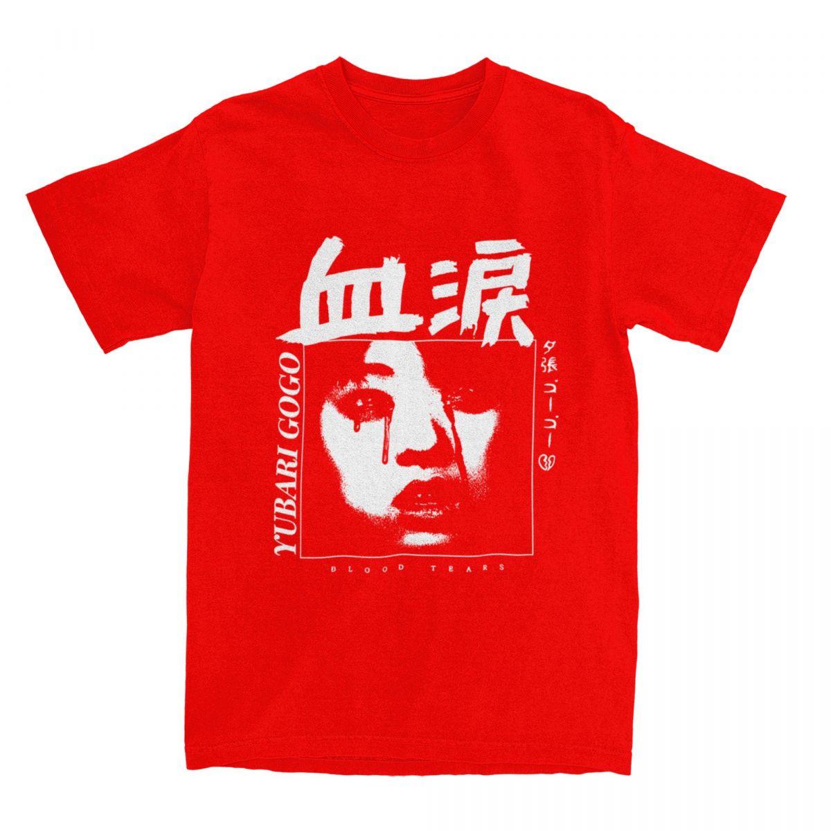 Футболка с принтом  Кровавые Слезы  Летняя ГоГо Юбари Убить Билла Уличный Стиль Хлопковая Футболка Хип-Хоп Для Мужчин Одежда С Коротким Рукавом S