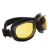 Evomosa Motorcycle Goggles Vintage Pilot Goggles Retro Motocross Goggles Outdoor Eyewear Sports Glasses for Half Helmets (Black Frame Yellow Lens)