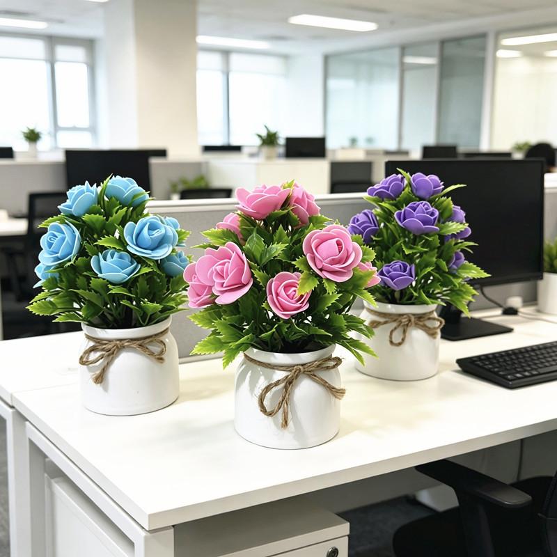 Elegant Foam Rose Arrangement With Decorative Ribbon For Wedding Party And Photography Props