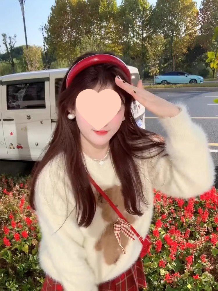 Apricot Mink Fur Teddy Bear Fuzzy Sweater for Women – Autumn Winter Bow Mohair Knit Top