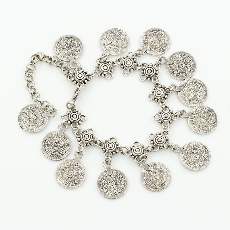 Vintage Bohemian Metal Tassel Barefoot Beach Foot  Anklet Luxury Charm Coin Ankle Bracelet for Women Friendship Jewelry Bijoux