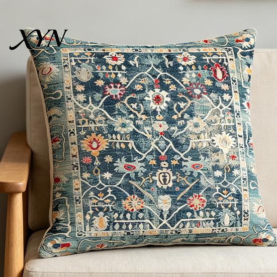 Square Pillow Case Boho Throw Covers, 18 x Inch Bohemia Bedroom Pillowslip Ethnic Style Cushion Case, Decorative Pillowcase for Sofa Couch