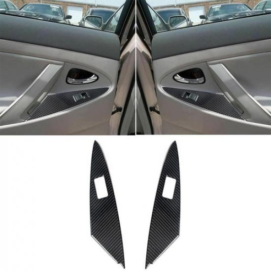 Carbon Fiber Interior Rear Door Control Cover Trim For Toyota Camry 2007-11