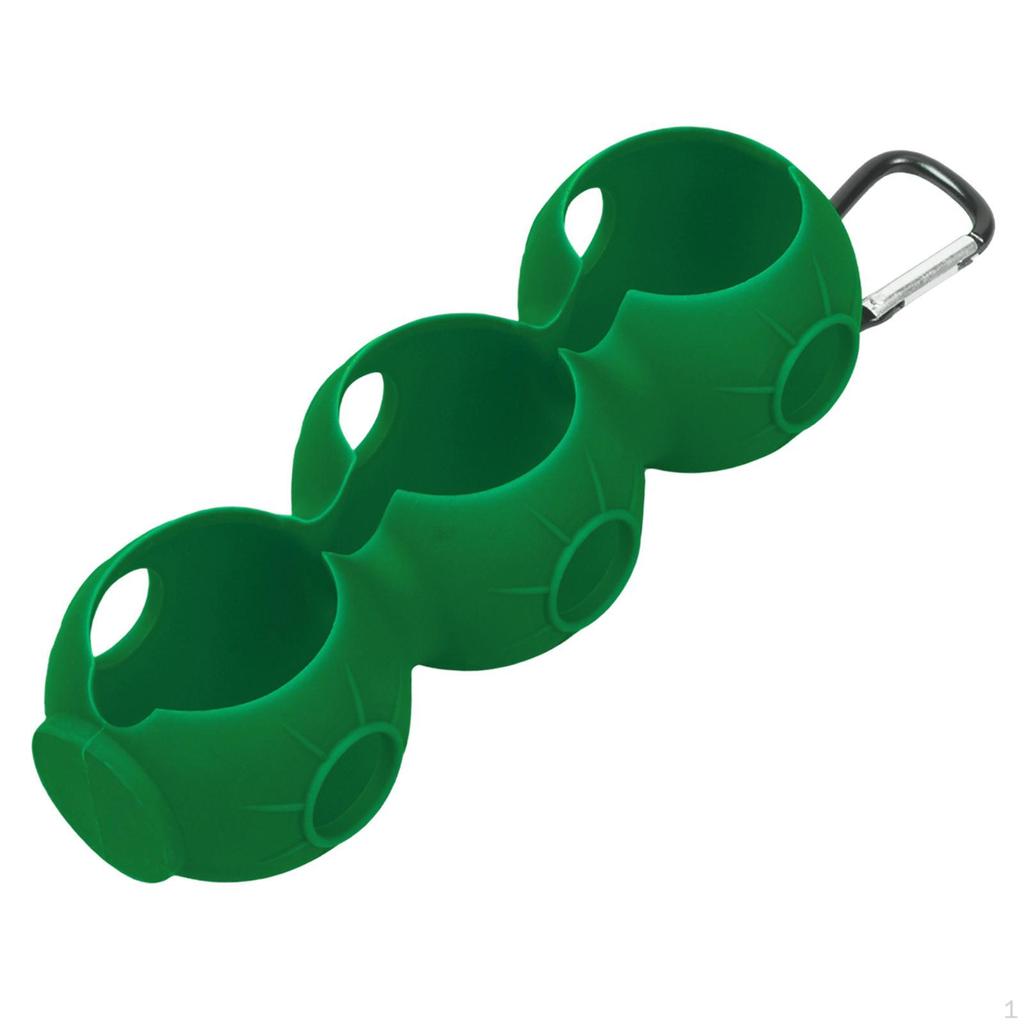 Golf Ball Holder Carrier Lightweight with Hook Holds 3 Balls Sleeve Bag for Training Recreation