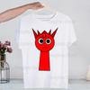 Sprunki Plush T Shirts for Guys O-Neck Short Sleeve Regular Mens Height Quality Men Hip-Hop Tee Shirt