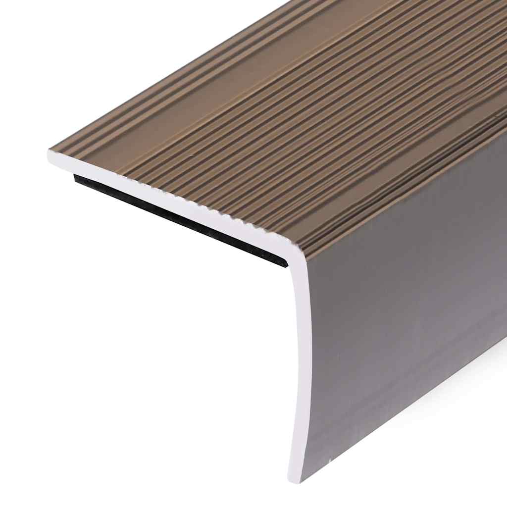 L shaped Stair Edge Protection Profile 15 pcs Aluminum 90 cm Brown