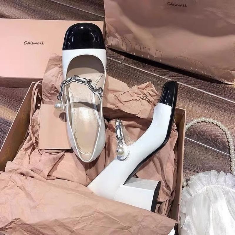 Fashion Shoes for Women Women's High Heels Summer Buckle Strap Office and Career New Metal Decoration High Heels Zapatos Mujer