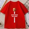 Torta Pounder Humburger Printed Meme Tshirt Women Round Neck Short Sleeve Casual Comfortable Tshirt Streetwear
