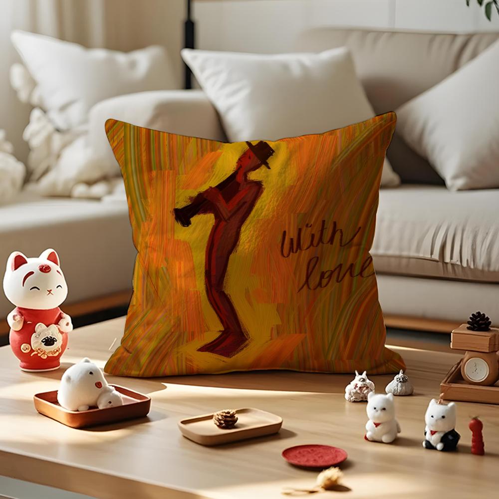 Niche Art Sense Cushion Cover Anti-dustmite Pillowcase Invisible Zipper Silky Short Plush Sofa Cushion Cover
