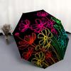 1pc Neon Flowers Artwork Umbrella with Plastic Handle,Suitable for All Seasons Umbrellaptys26049