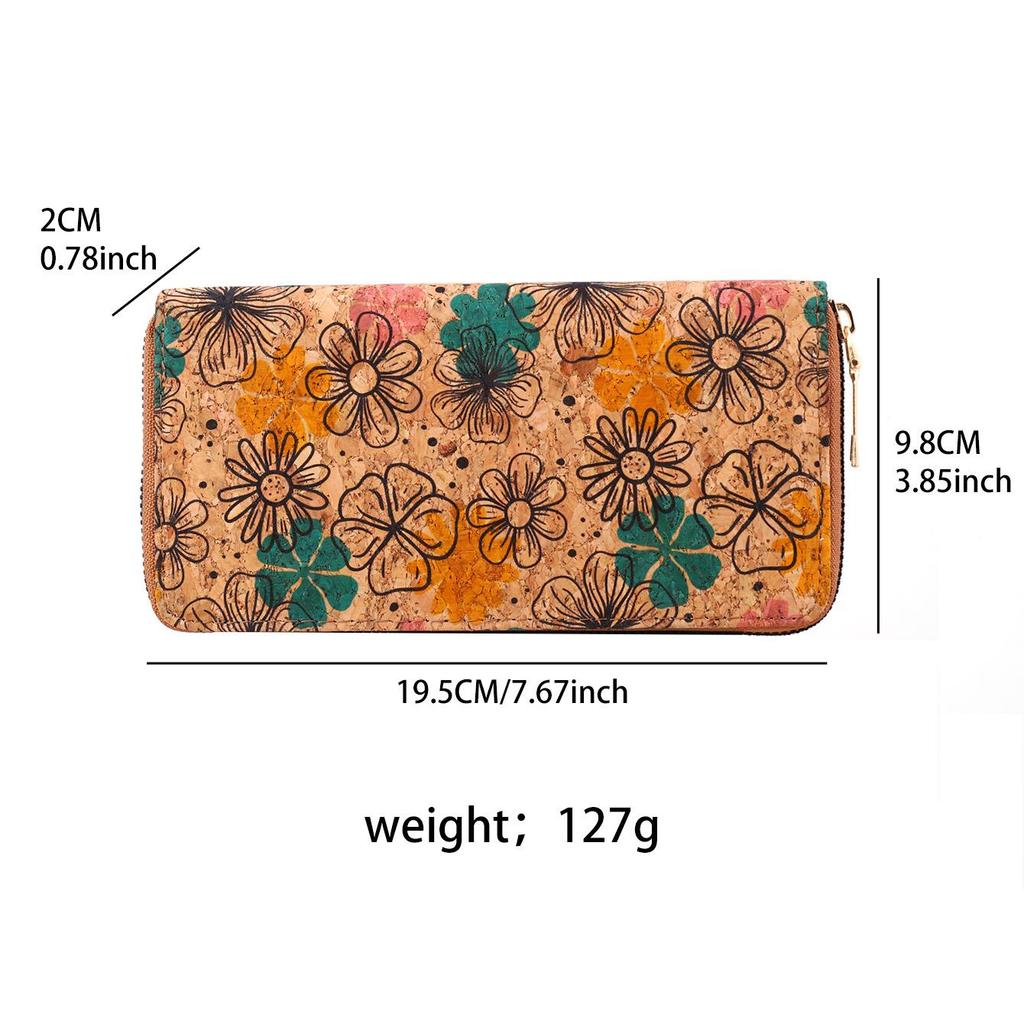 Bohemian Wood Grain Multifunctional Clutch with Multi-Card Slots - Artistic Ladies' PU Wallet and Small Bag