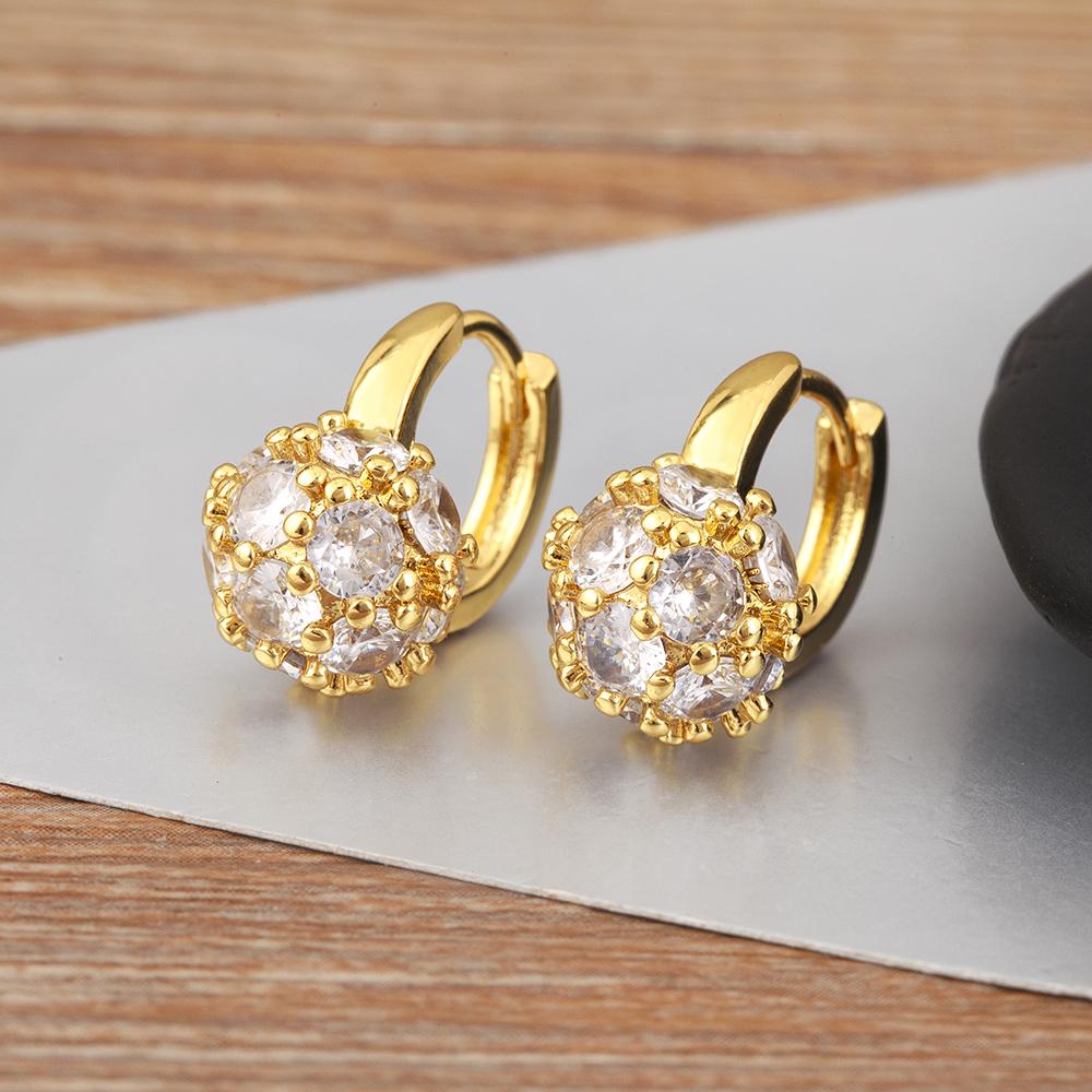 

Nidin Light Luxury Heart/Star/Ball Shape Inlaid Shiny Crystal Zircon Charm Earrings For Women Ear Jewelry Accessories Fine Gifts