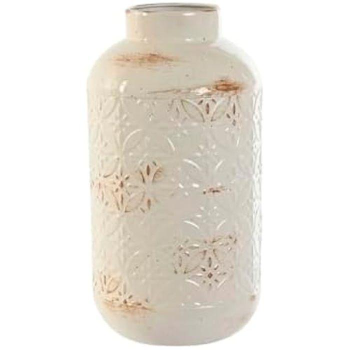 Vase - HOME ESPRIT - Métal blanc - 15 x 15 x 28 cm - Contemporain - Design