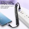 25CM To 1M Car Spring Data Cord 6A Short Fast Charging Wire USB C TO USB C Cable For iPhone15 Huawei Xiaomi Samsung Type C Cable