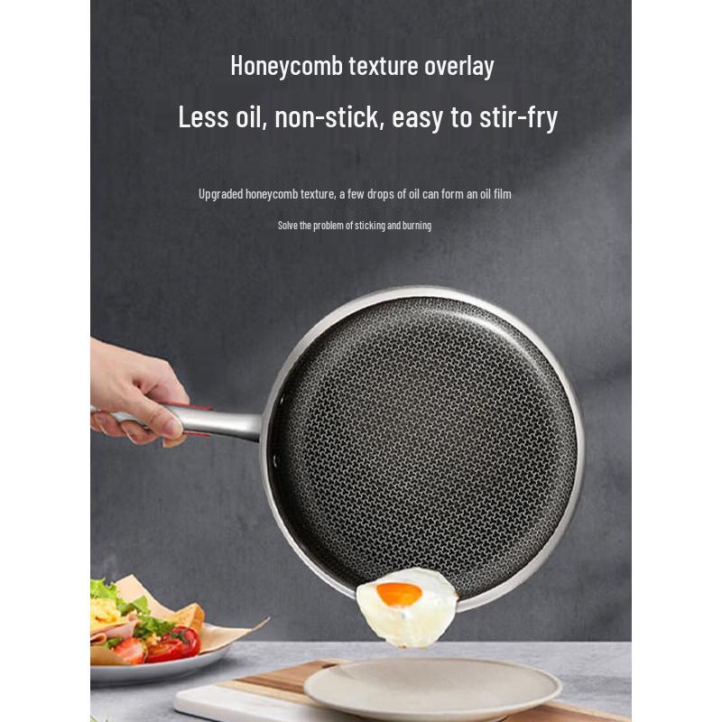 KOBACH 316L Stainless Steel Non-Stick Frying Pan with Lid
