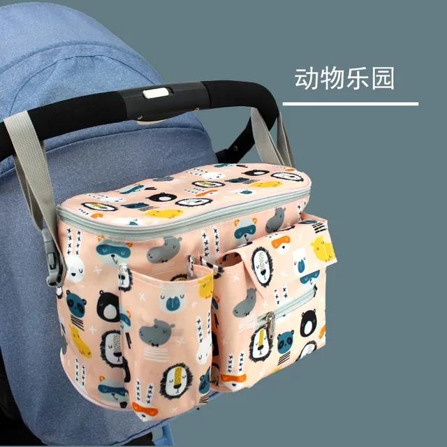 

Stroller Hanging Bag Multi-functional Storage Mommy Bag Stroller Out Storage Bag розовый