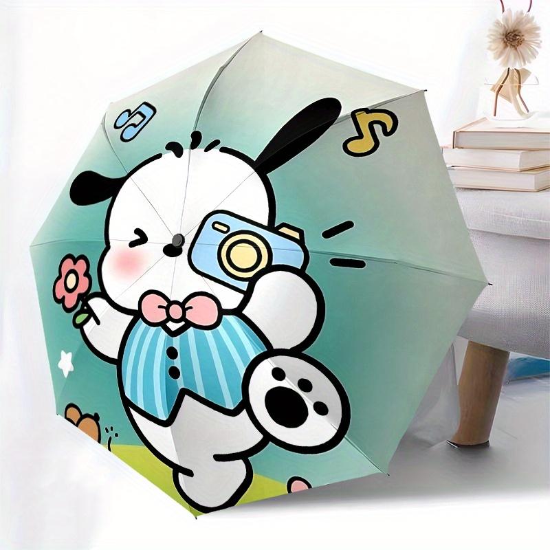 Cute Cartoon Character, Puppy Photographer Automatic opening and closing folding umbrella with 8-rib frame and compact travel design, perfec