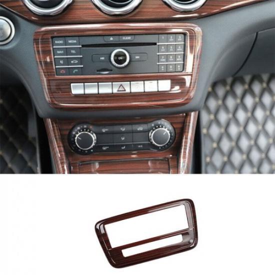 Central Volume CD Switch Panel Trim Cover For Benz GLA CLA 13-19 Red Wood Grain