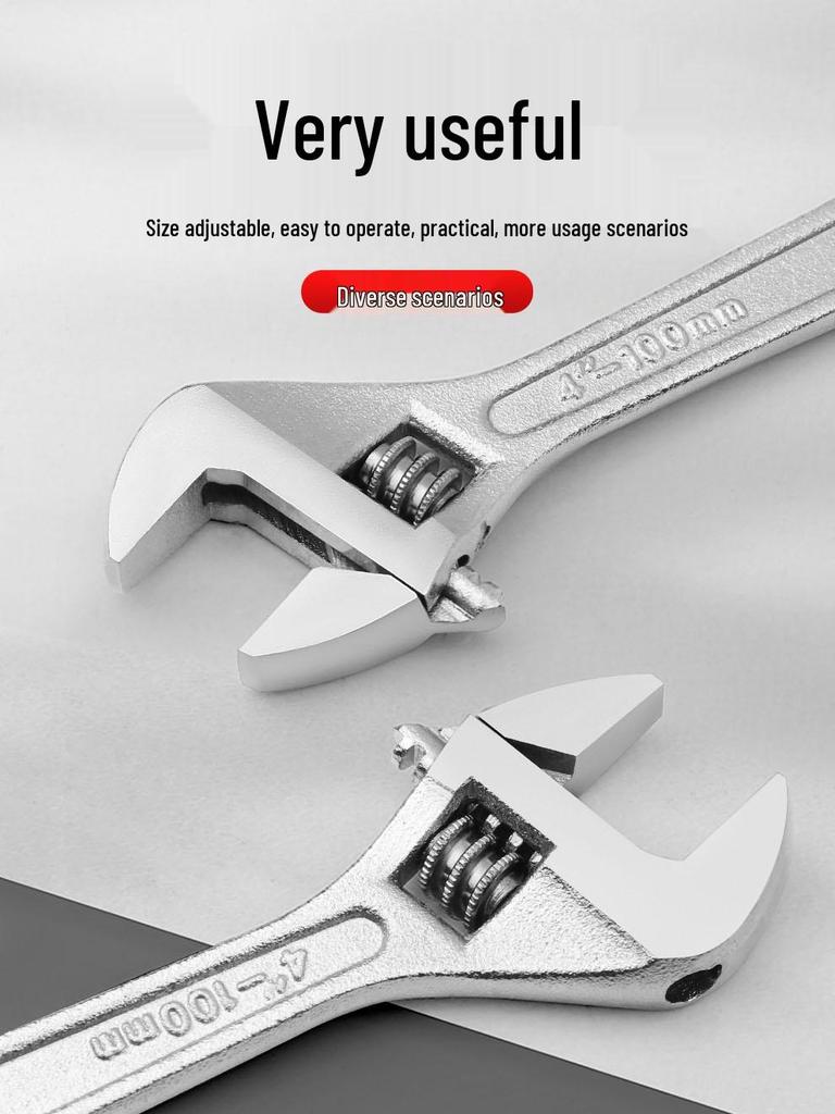 Pioneering Multi-Size Adjustable Wrench: 4'' & 6'' Mini Plumbing Tool